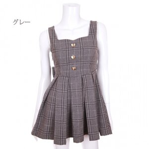 Bobon21 Classic Pinafore Dress Gray S