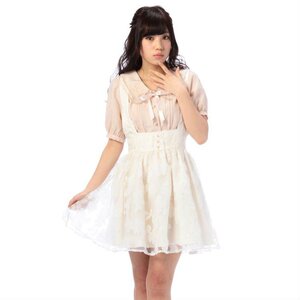 LIZ LISA Organdy Jumper Skirt White