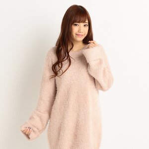 LIZ LISA Flare Sleeve Sweater Dress Pink