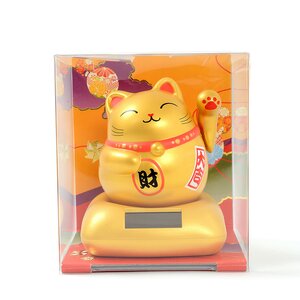 Light-activated Happy Maneki-neko Gold