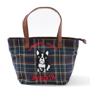 FLAPPER Chicago Buburin Checkered Tote Bag Navy