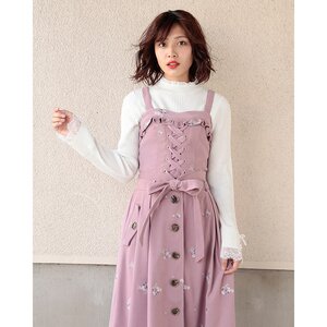 LIZ LISA Embroidered Flower Bustier Purple