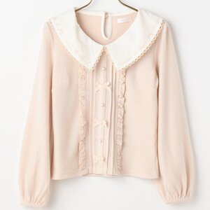 LIZ LISA Embroidered Collar Top Pink