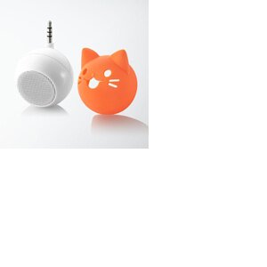 Speaker/Golf ball shape/1.5W/Rechargeable inbuilt battery/Silicone made animal mask Cat
