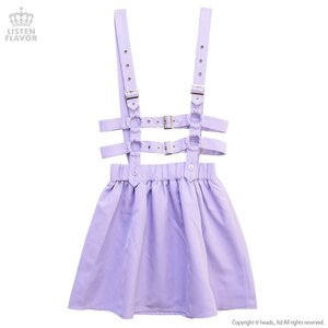 LISTEN FLAVOR Flared Skirt w/ Harness Belt Lavender
