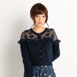 LIZ LISA Flower Motif Cardigan Navy