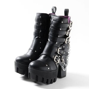 YOSUKE USA Caterpillar Belt Boots Black 24.5