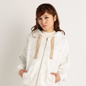 LIZ LISA Message Hoodie White