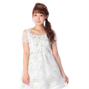LIZ LISA Flower Bandana Lace Top Blue