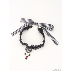 Swankiss Heart Cross Choker Black
