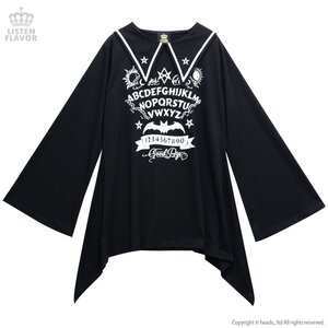 LISTEN FLAVOR Ouija Board Bat Sailor Dress Black