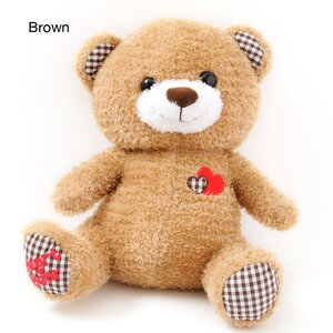 Heart Bear Gingham Plushies (Big) Brown