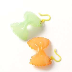 Colorful Farfalle Earrings 3 Orange & Green