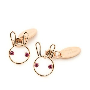 Honey Salon Funny Bunny Earrings Pink Gold