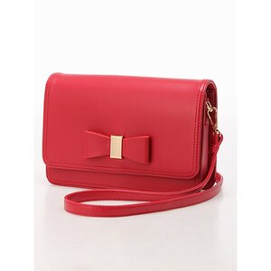 Ank Rouge Ribbon Flap Pochette Red