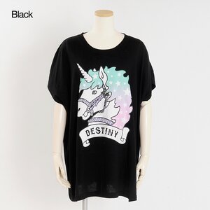 Listen Flavor Destiny Unicorn Big Jersey T-Shirt Black