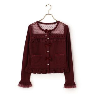 LIZ LISA Cut Cardigan Wine Red