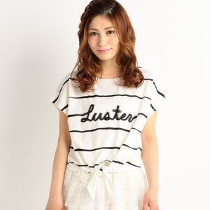LIZ LISA Front Tie Striped T-Shirt White