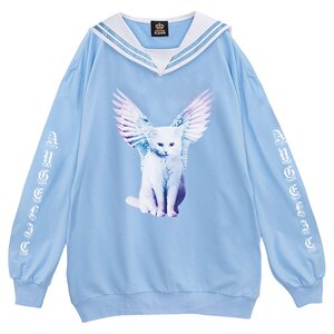 LISTEN FLAVOR Angel Cat Sailor Dress Light Blue