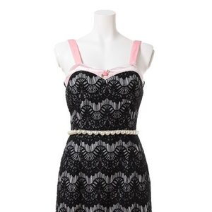 Swankiss Rose Pearl Dress Black