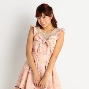 LIZ LISA Floral Ribbon Dress Pink