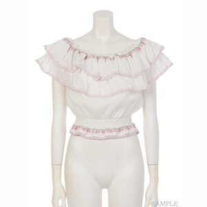 Swankiss Frilly Rococo Top White