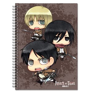 Attack on Titan Main Three + Titan Spiral Notebook