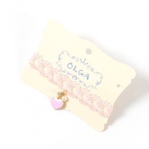 Osewaya Heart Lace Chokers Pink x Pink
