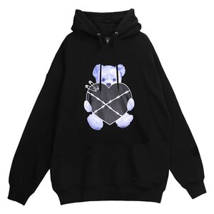 LISTEN FLAVOR Heartbreak Bear Hoodie Black