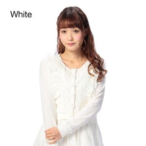 LIZ LISA 3D Floral Cut Cardigan White