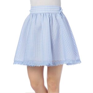 LIZ LISA Gingham Checkered Skirt Blue