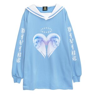 LISTEN FLAVOR Angel Heart Sailor Dress Light Blue