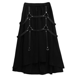 LISTEN FLAVOR Maxi Skirt w/ Harness Belt Black