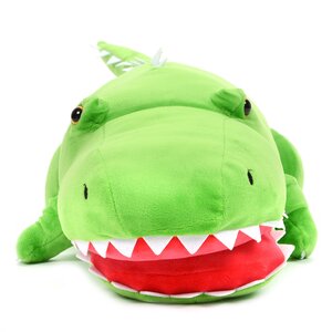 Mocchiri Biting Dinosaur Big T-Rex Cushion Green