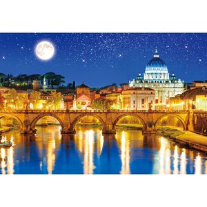 St. Peter's Basilica Under a Starry Sky Jigsaw Puzzle