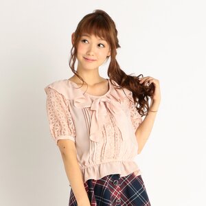 LIZ LISA Bow Collar Blouse Pink