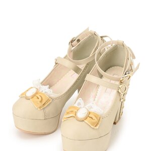 LIZ LISA Cameo Ribbon Pastel Pumps Beige L
