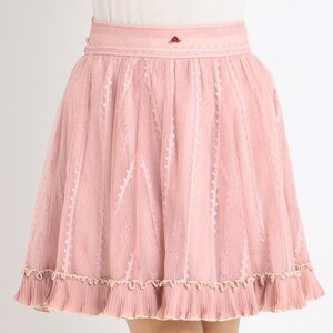 LIZ LISA Contrast Lace Skirt Pink