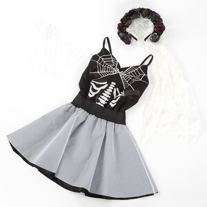 GLAD NEWS Gothic Wedding Dress Set Black