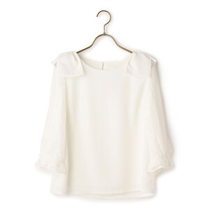 LIZ LISA Shoulder Ribbon Blouse White
