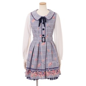 LIZ LISA Glen Check Rose Dress Navy
