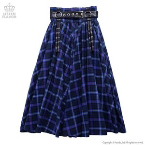 LISTEN FLAVOR Maxi Skirt w/ Harness Belt Blue