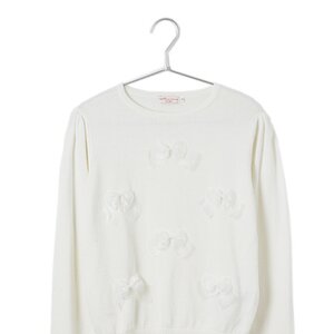 earth music&ecology Organdy Ribbon Pullover Ivory S