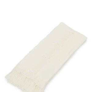 LIZ LISA Lace & Ribbon Fuzzy Scarf White