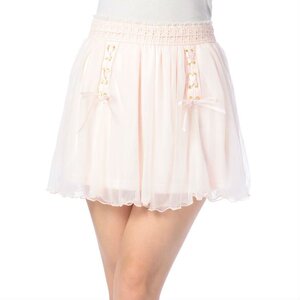 LIZ LISA Cambric Knit Sukapan Skirt Pink