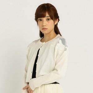 LIZ LISA Embroidered Shoulder Cardigan White