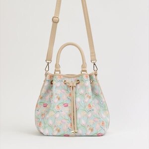 Honey Salon Vintage Tulip Drawstring Bag Green