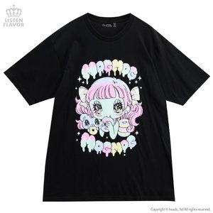 LISTEN FLAVOR x Yurie Sekiya MogMog Girl Collab T-Shirt Black