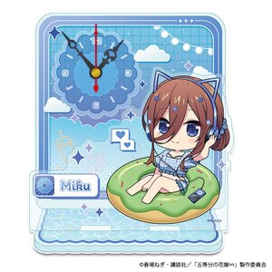 The Quintessential Quintuplets ∽ Puchichoco Mini Acrylic Table Clock Miku Nakano: Vacation Ver.