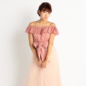 LIZ LISA Off-Shoulder Jumpsuit Pink